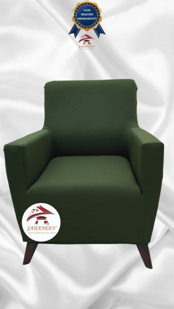 Mikro Kumaş Lastikli Giydirme Koltuk Örtüsü - Kaymaz Elastik Koltuk Koruyucu Haki Yeşili Renk Tekli (1 Parça)