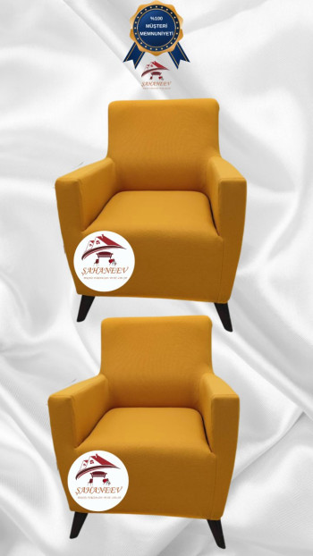 Micro Fabric Elastic Sofa Cover - Non-Slip Elastic Sofa Protector Mustard Color 1+1 (2 Piece Set)