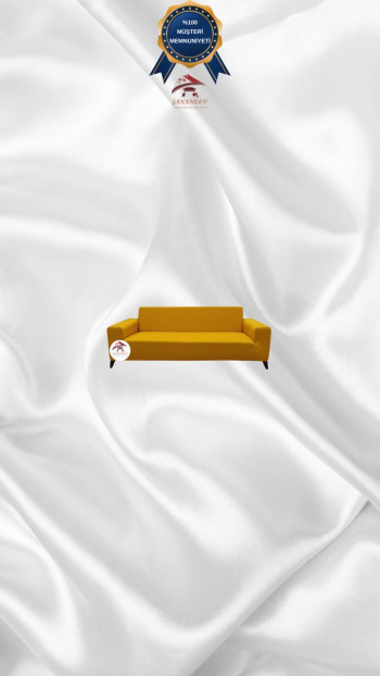 Micro Fabric Elastic Sofa Cover - Non-Slip Elastic Sofa Protector Mustard Color 2-Seater Set (1 Piece) Custom Size