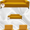 Micro Fabric Elastic Sofa Cover - Non-Slip Elastic Sofa Protector Mustard Color 3+2+1+1 (4 Piece Set)