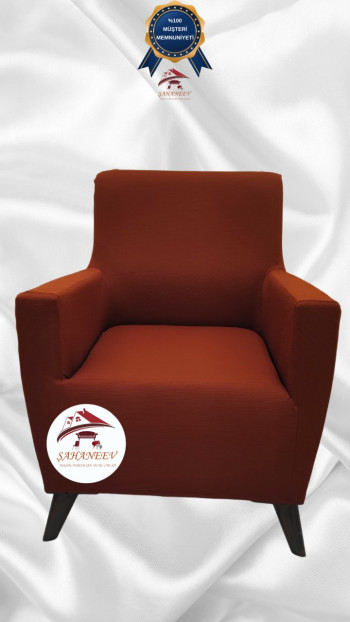 Mikro Kumaş Lastikli Giydirme Koltuk Örtüsü - Kaymaz Elastik Koltuk Koruyucu Kiremit Renk Tekli (1 Parça)