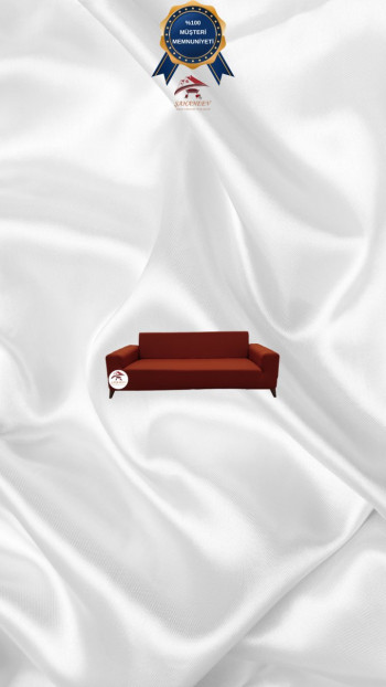 Mikro Kumaş Lastikli Giydirme Koltuk Örtüsü - Kaymaz Elastik Koltuk Koruyucu Kiremit Renk 2'li Set (1 Parça)