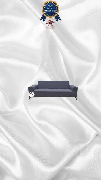 Mikro Kumaş Lastikli Giydirme Koltuk Örtüsü - Kaymaz Elastik Koltuk Koruyucu Koyu Gri Renk 2'li Set (1 Parça)