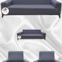 Micro Fabric Elastic Sofa Cover - Non-Slip Elastic Sofa Protector Dark Gray Color 3+2+1+1 (4 Piece Set)