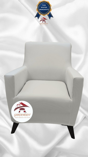 Mikro Kumaş Lastikli Giydirme Koltuk Örtüsü - Kaymaz Elastik Koltuk Koruyucu Krem Renk Tekli (1 Parça)