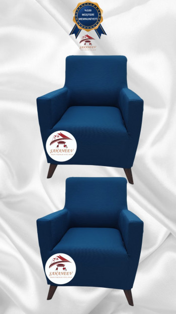 Mikro Kumaş Lastikli Giydirme Koltuk Örtüsü - Kaymaz Elastik Koltuk Koruyucu Petrol Renk 1+1 (2 Parça Set)