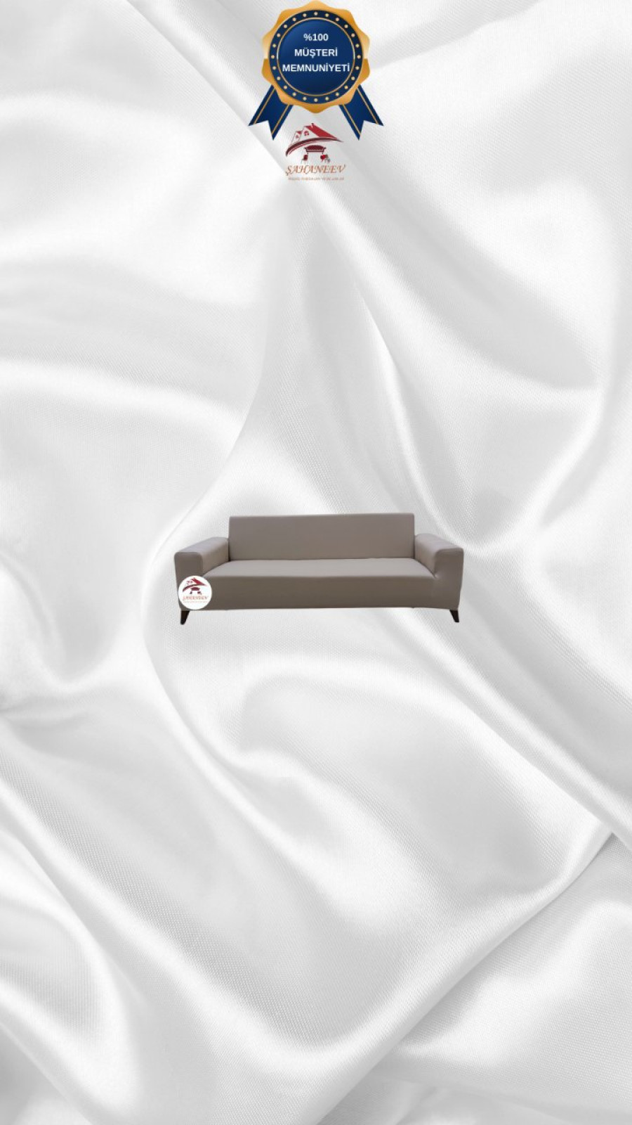 Mikro Kumaş Lastikli Giydirme Koltuk Örtüsü - Kaymaz Elastik Koltuk Koruyucu Vizon Renk 2'li Set (1 Parça) Özel Ölçü