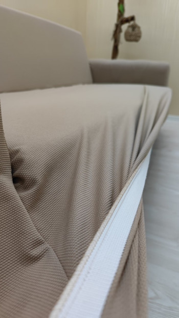 Mikro Kumaş Lastikli Giydirme Koltuk Örtüsü - Kaymaz Elastik Koltuk Koruyucu Vizon Renk 3+1 (2 Parça Set)