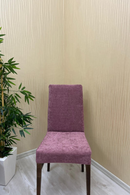 Baby Face Kumaş Lastikli Sandalye Örtüsü - Kaymaz Esnek Sandalye Koruyucu Gülkurusu Renk Bir Adet Sandalye Örtüsü