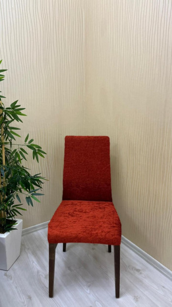 Baby Face Fabric Elastic Chair Cover - Premium Velvet Chair Protector Brick Color Five Chair Covers