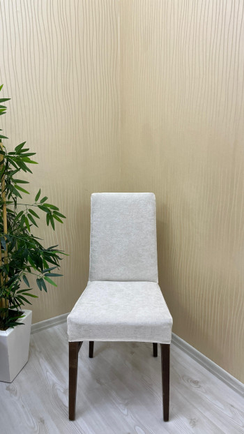 Baby Face Fabric Elastic Chair Cover - Premium Velvet Chair Protector Cream Color Three Chair Covers