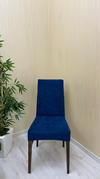 Baby Face Fabric Elastic Chair Cover - Premium Velvet Chair Protector Teal Color Four Chair Covers