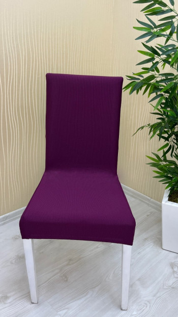 Mikro Kumaş Lastikli Sandalye Örtüsü - Kaymaz Esnek Sandalye Koruyucu Fuşya Renk İki Adet Sandalye Örtüsü