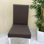 Micro Fabric Elastic Chair Cover - Non-Slip Stretch Chair Protector Brown Color One Chair Cover