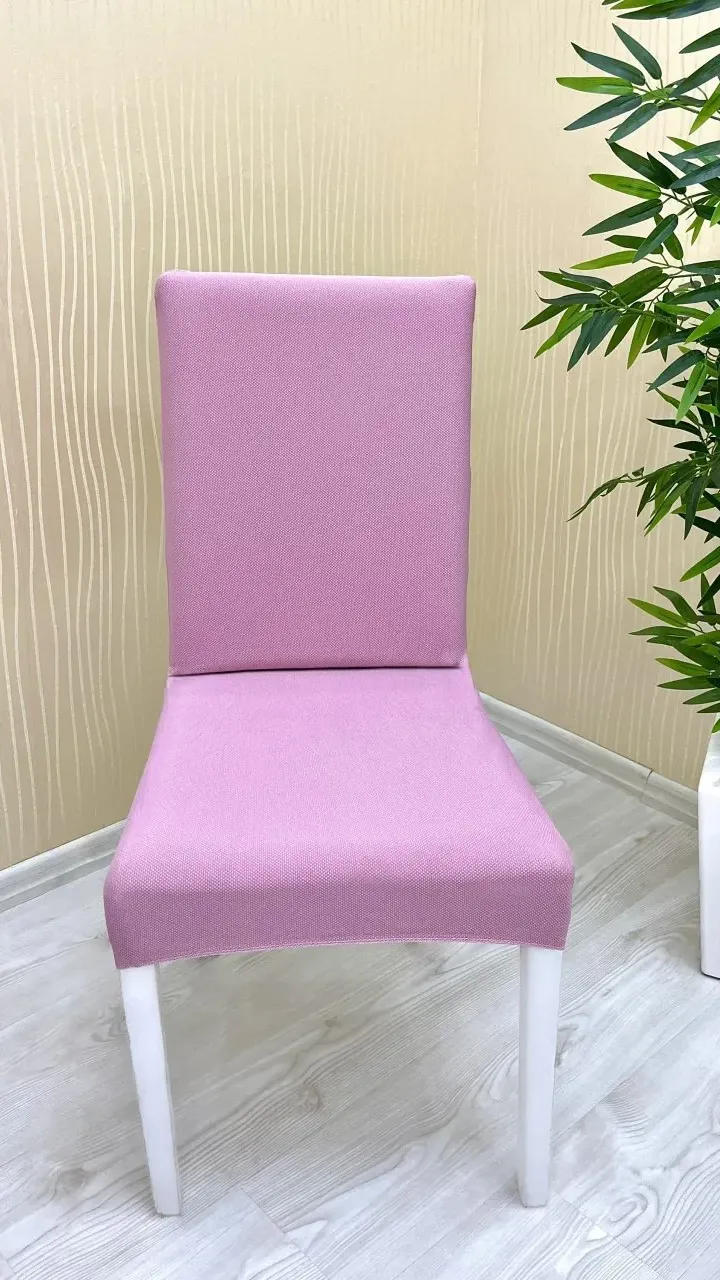 Micro Fabric Elastic Chair Cover - Non-Slip Stretch Chair Protector Powder Color Three Chair Covers
