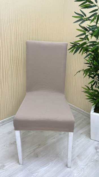 Micro Fabric Elastic Chair Cover - Non-Slip Stretch Chair Protector Mink Color Four Chair Covers