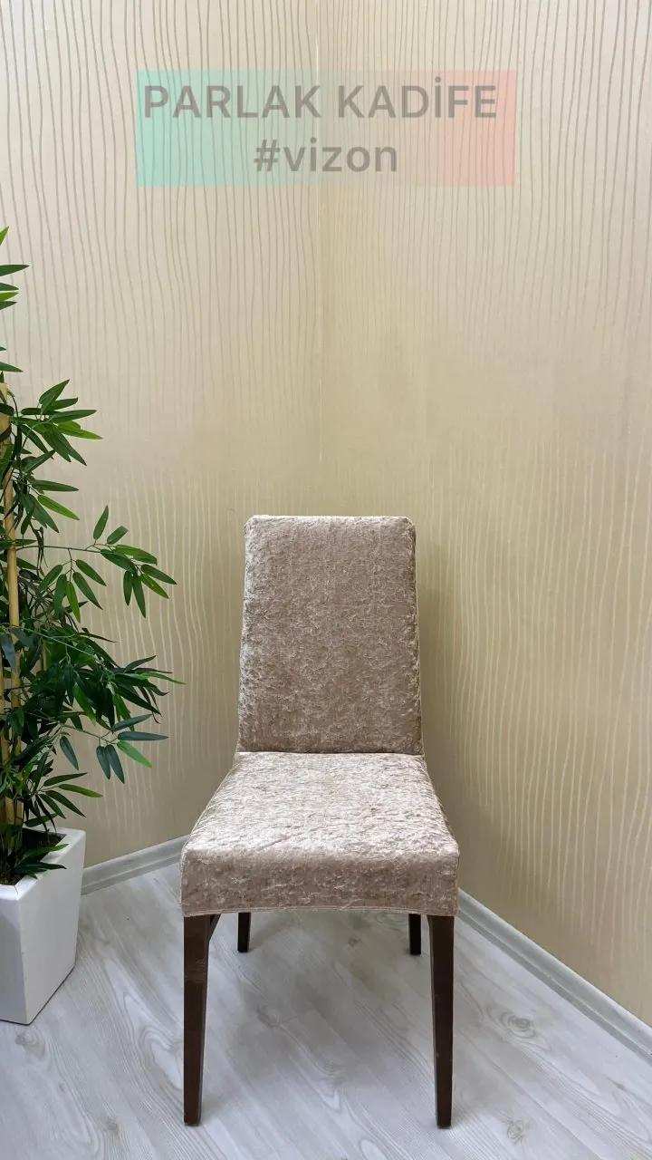 Shiny Velvet Fabric Standard Chair Cover - Sparkling Luxury Chair Protector Mink Color One Chair Cover