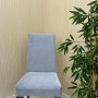 Italian Suede Fabric Chair Cover - Elastic Velvet Chair Protector Light Gray Color One Chair Cover