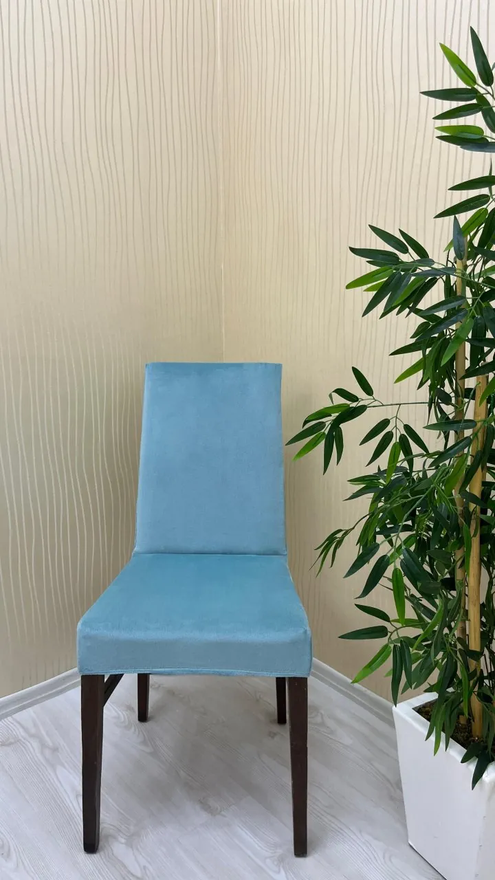 Italian Suede Fabric Chair Cover - Elastic Velvet Chair Protector Mint Color One Chair Cover