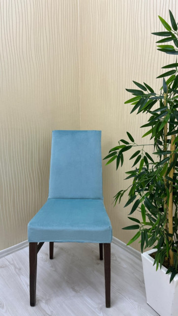 Italian Suede Fabric Chair Cover - Elastic Velvet Chair Protector Mint Color Six Chair Covers