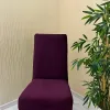 Italian Suede Fabric Chair Cover - Elastic Velvet Chair Protector Purple Color One Chair Cover