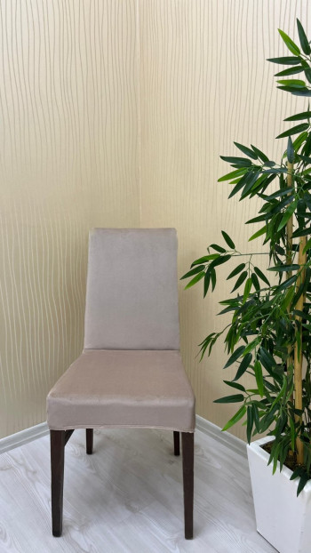 Italian Suede Fabric Chair Cover - Elastic Velvet Chair Protector Mink Color Five Chair Covers