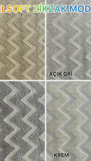 Zikzak Model Welsoft Yatak Koruyucu Set - Kış Aylarının Vazgeçilmez Yumuşak Örtüsü Açık Gri Renk